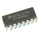 74175 IC Quad D-type flip-flop with reset; positive-edge trigger