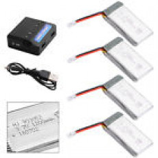 4pcs 1200mAh 3.7V LiPo Battery + Battery Charger for Syma X5S X5SC Drone BC591